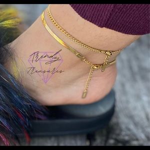Gold Anklet Set